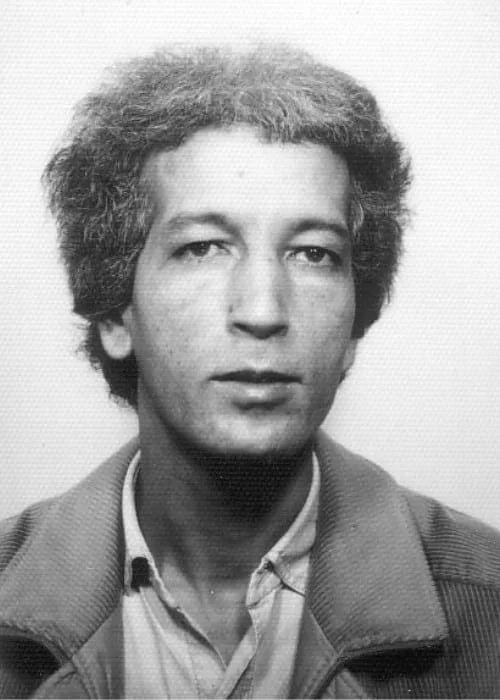 El Arbi Bouqdib Archive: passport photo of El Arbi Bouqdib, black and white